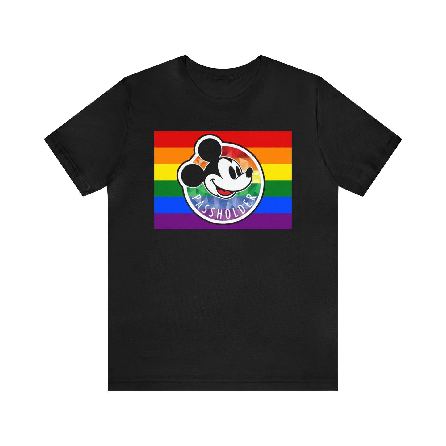 T-shirt unisexe à manches courtes pour détenteur de laissez-passer annuel Rainbow Pride