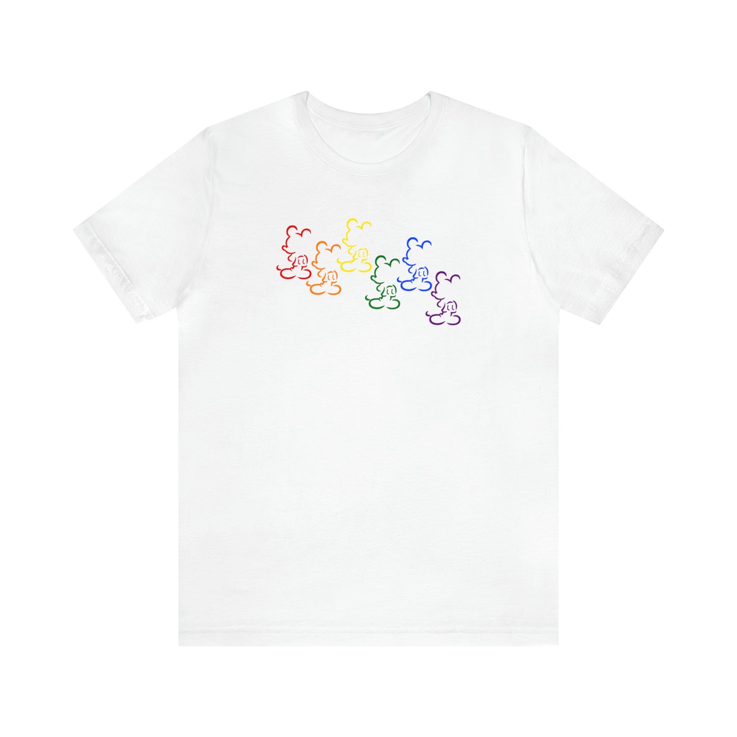 Rainbow Mouse Silhouette Unisex Short Sleeve T-Shirt