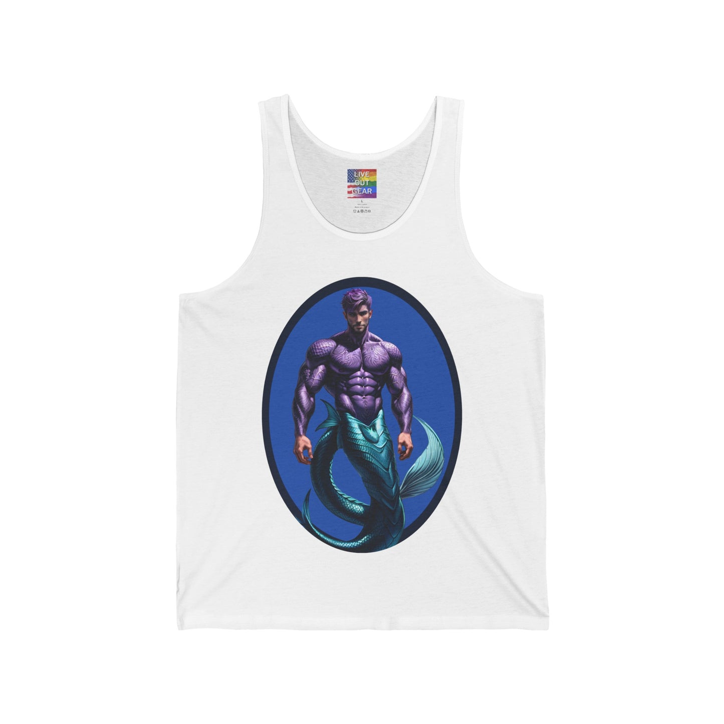 White Purple Merman Tank Top