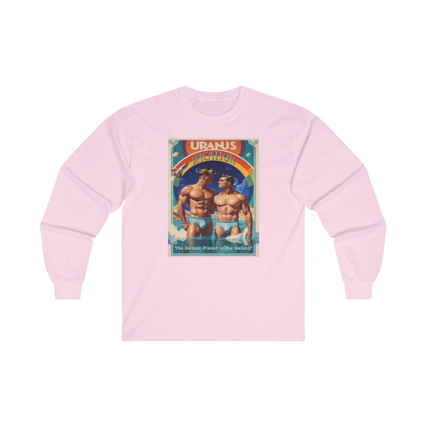 Pink gay Uranus travel poster long sleeve t-shirt