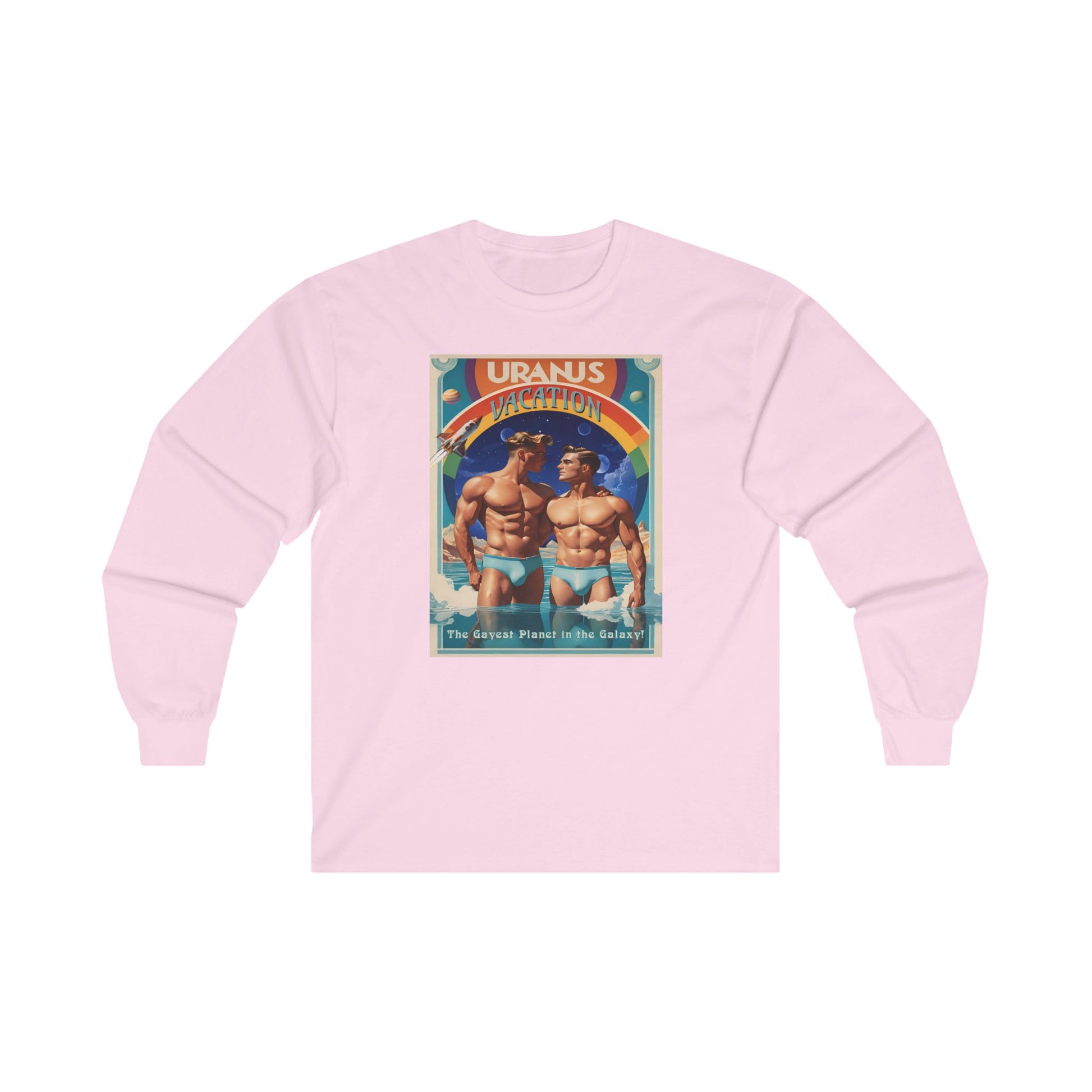 Pink gay Uranus travel poster long sleeve t-shirt