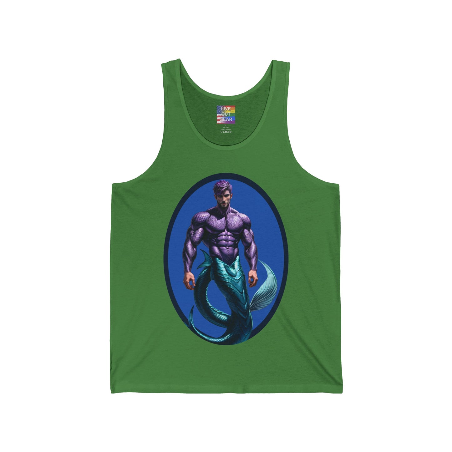 Leaf Green Purple Merman Tank Top