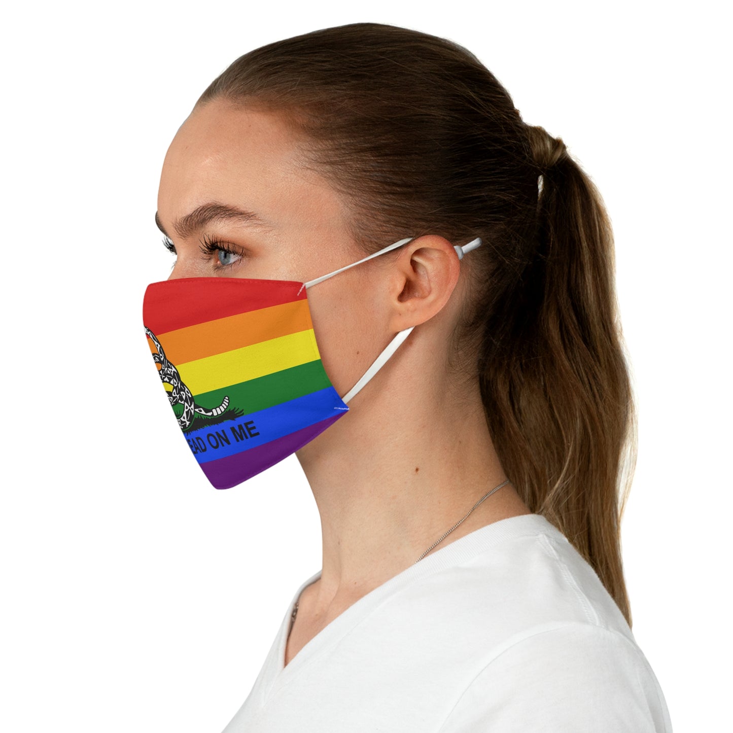 Rainbow Gadsden "Don't Tread On Me" Face Mask