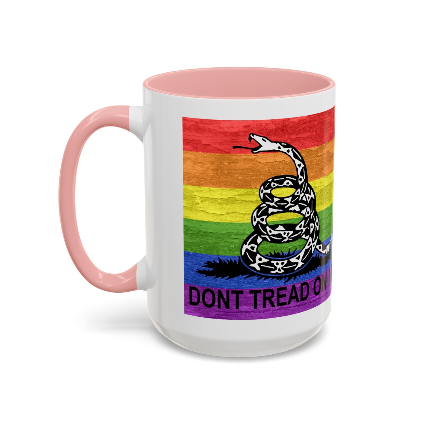 LGBTQ Pride Dont Tread On Me Accent Coffee Mug (15oz)