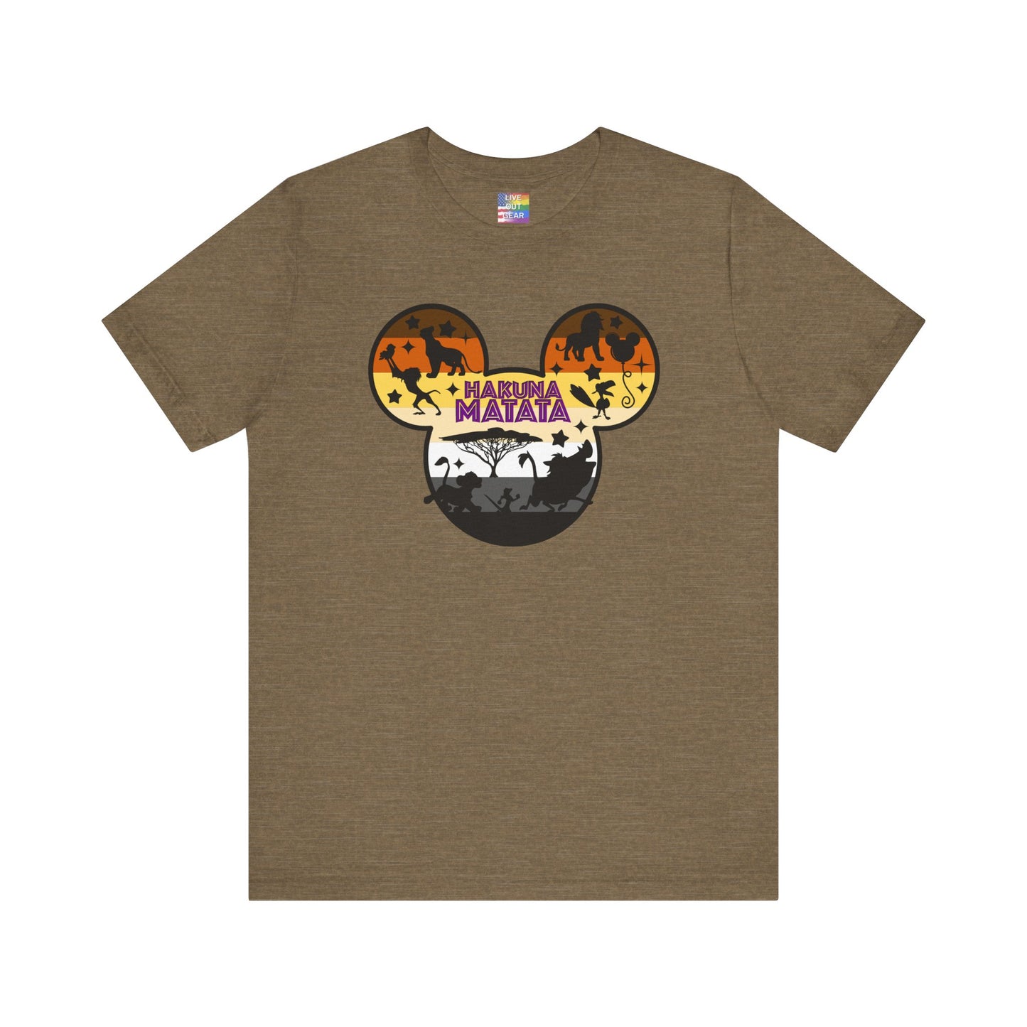 Heather Olive Gay Bear Hakuna Matata T-Shirt