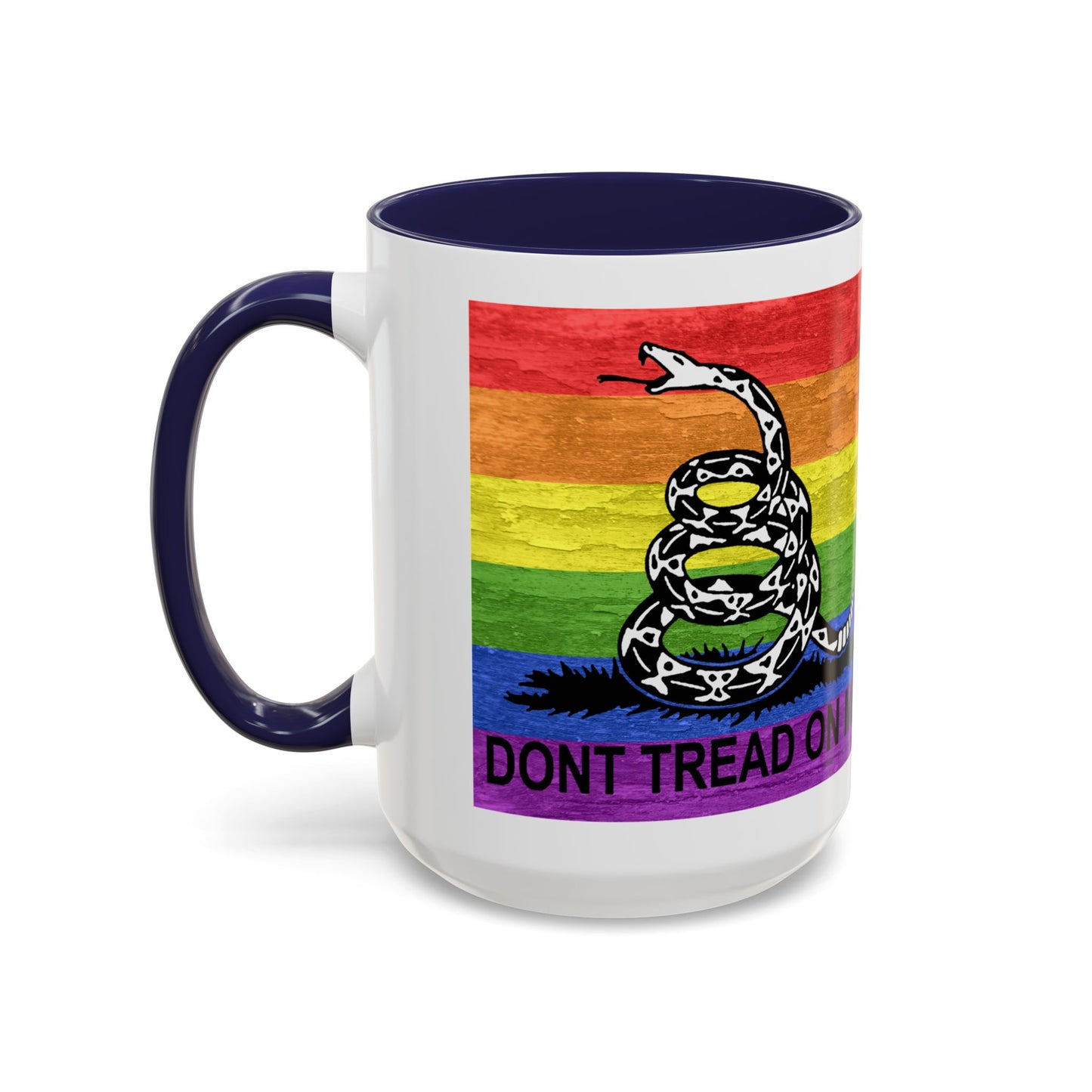 LGBTQ Pride Dont Tread On Me Accent Coffee Mug (15oz)