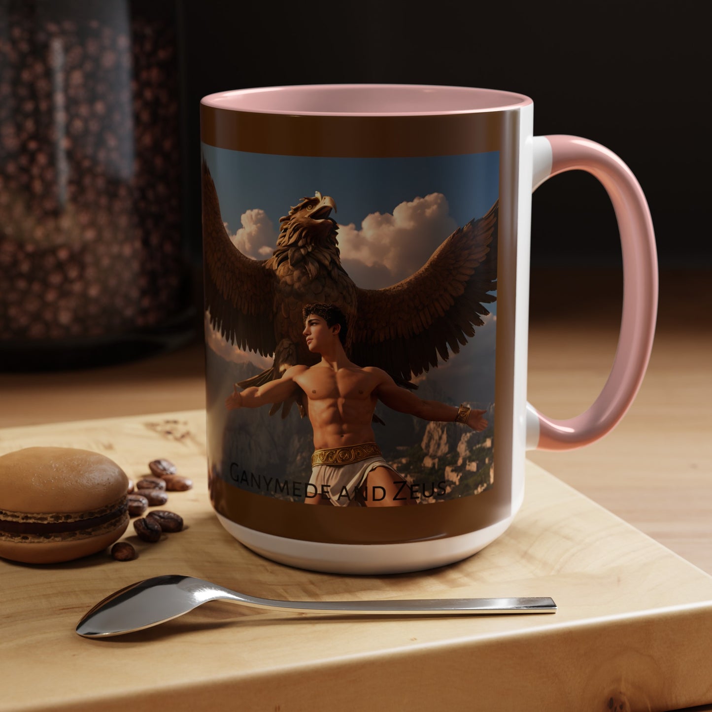 Ganymede and Zeus Accent Coffee Mug (15oz) Ancient Greek Gay Mythology