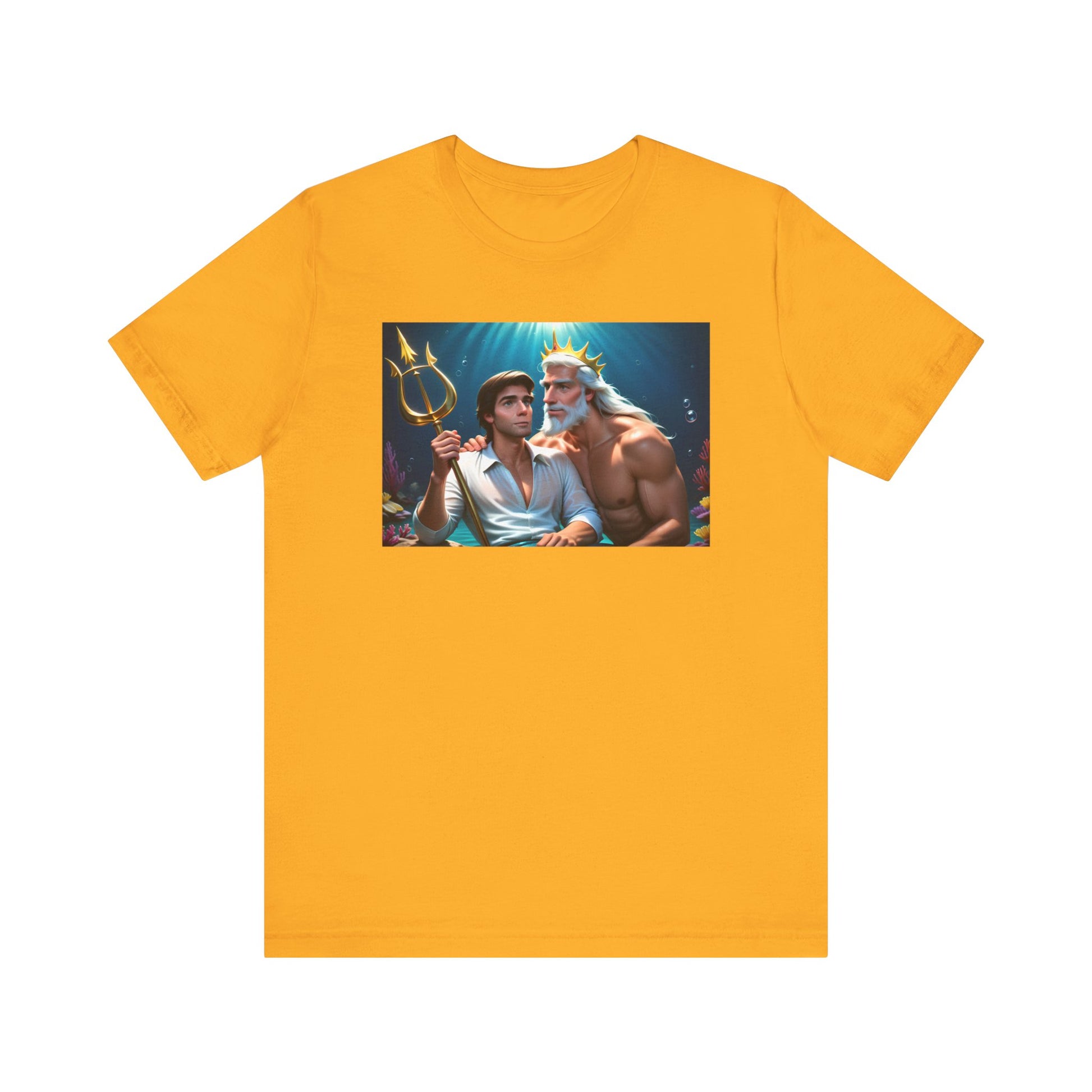 Gold Gay Prince Eric and King Triton Living Out Under the Sea Short Sleeve T-Shirt