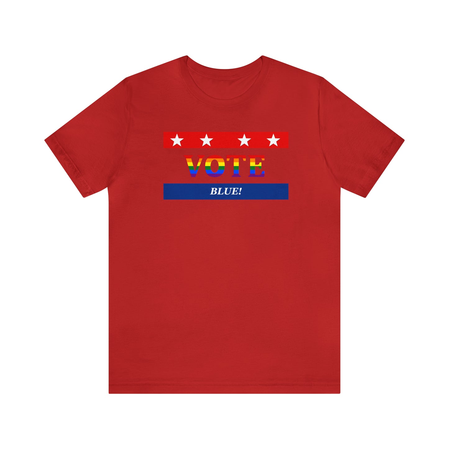 Rainbow VOTE Blue Unisex Short Sleeve T-Shirt