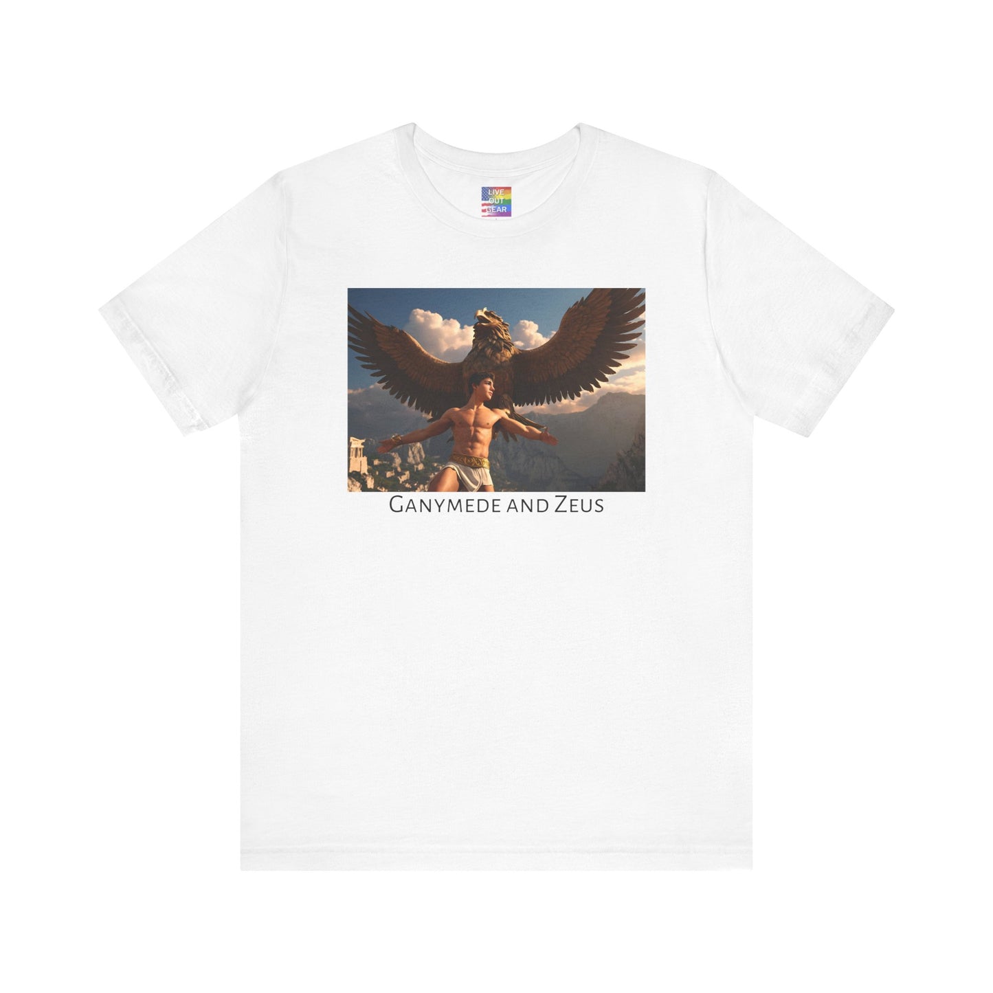 White Ganymede and Zeus Gay T-Shirt