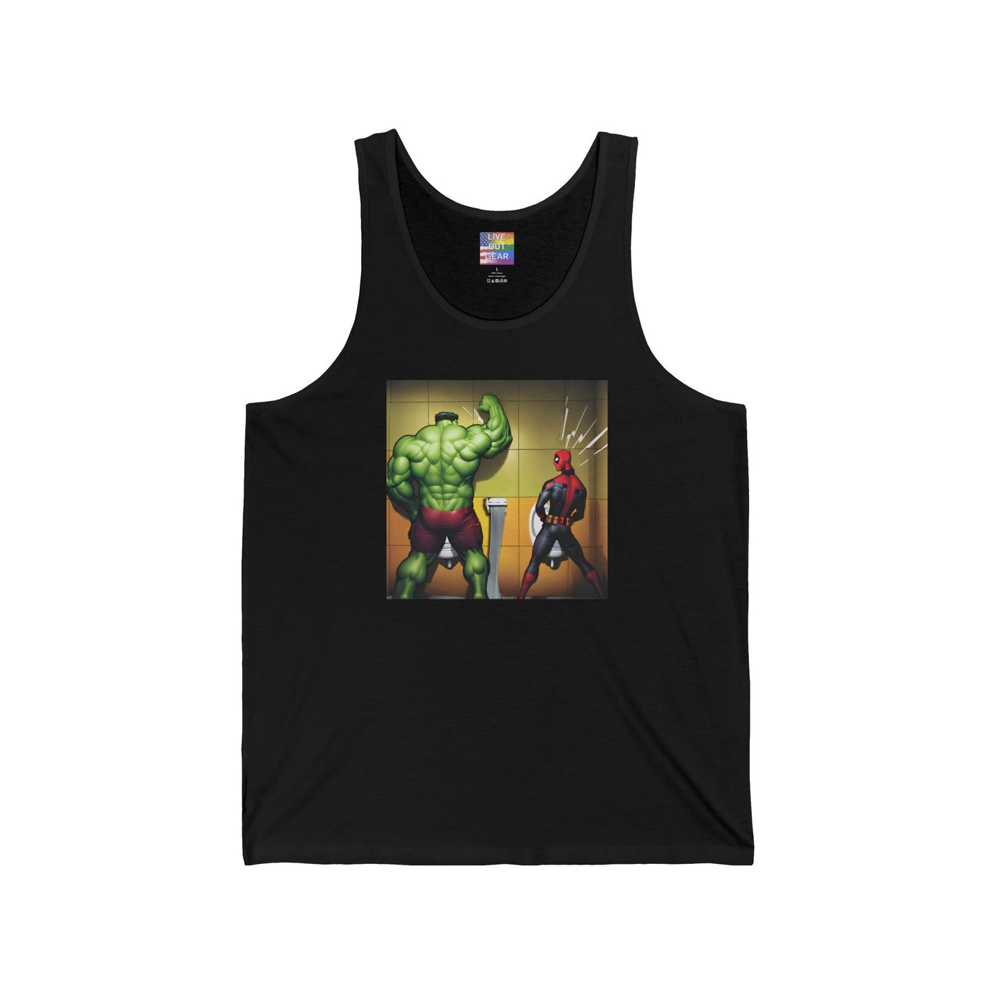 Black Gay Superheroes Urinal Tank Top