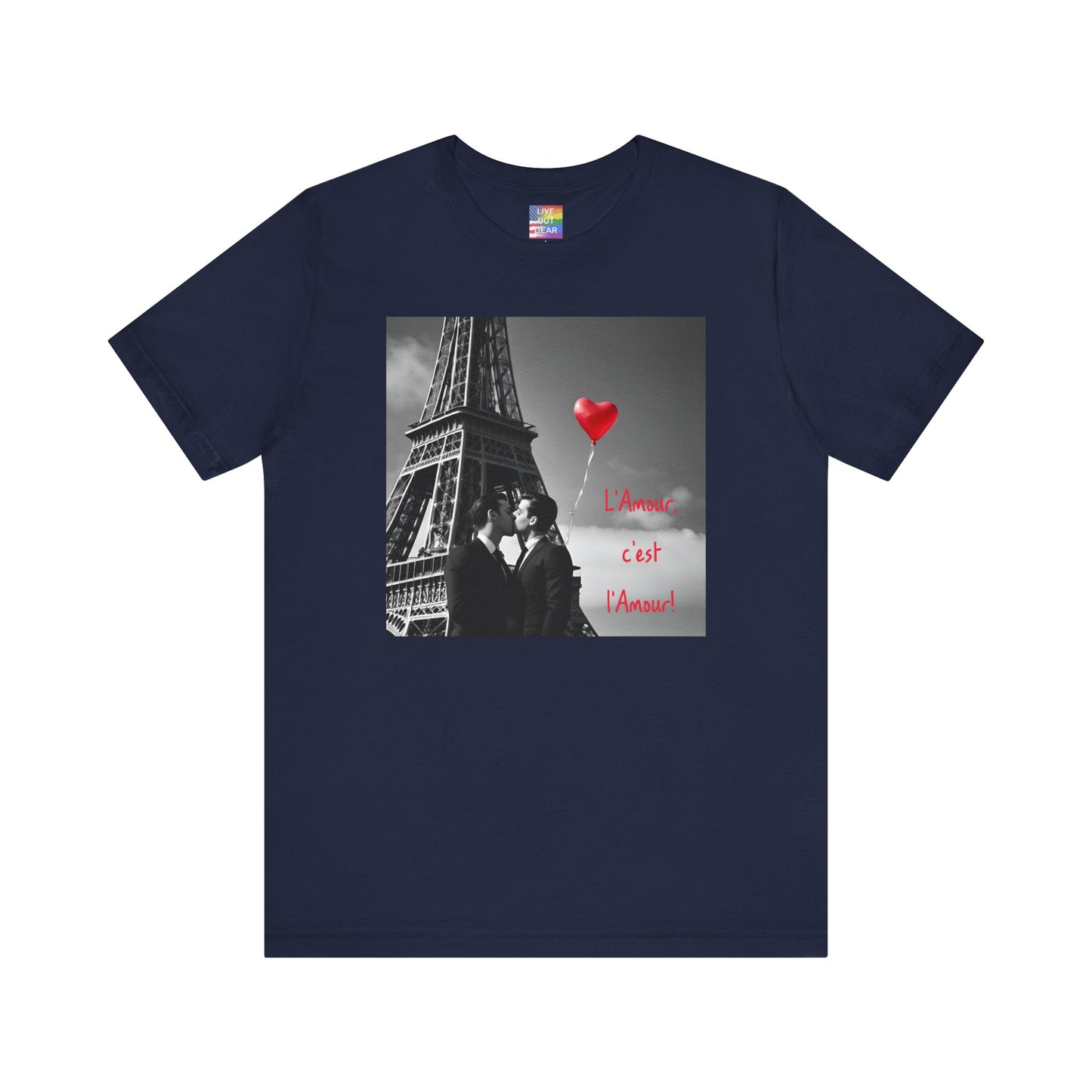 Navy Gay Paris L'Amour, c'est L'Amour T-Shirt (Love is Love)