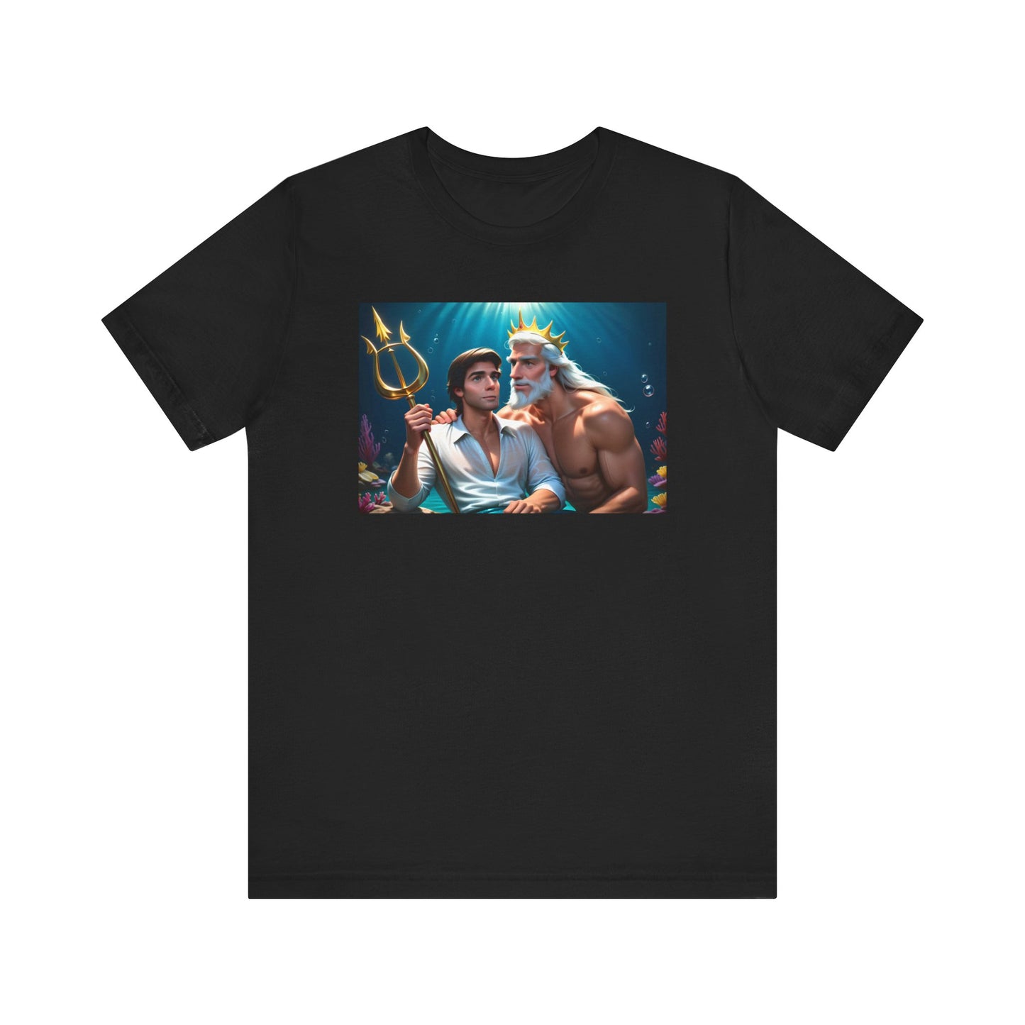 Black Gay Prince Eric and King Triton Living Out Under the Sea Short Sleeve T-Shirt