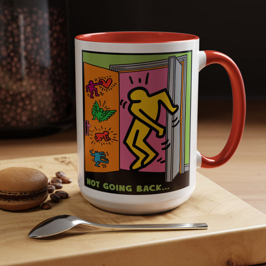 Not Going Back... Into the Closet Pop Art Accent Coffee Mug (15oz)