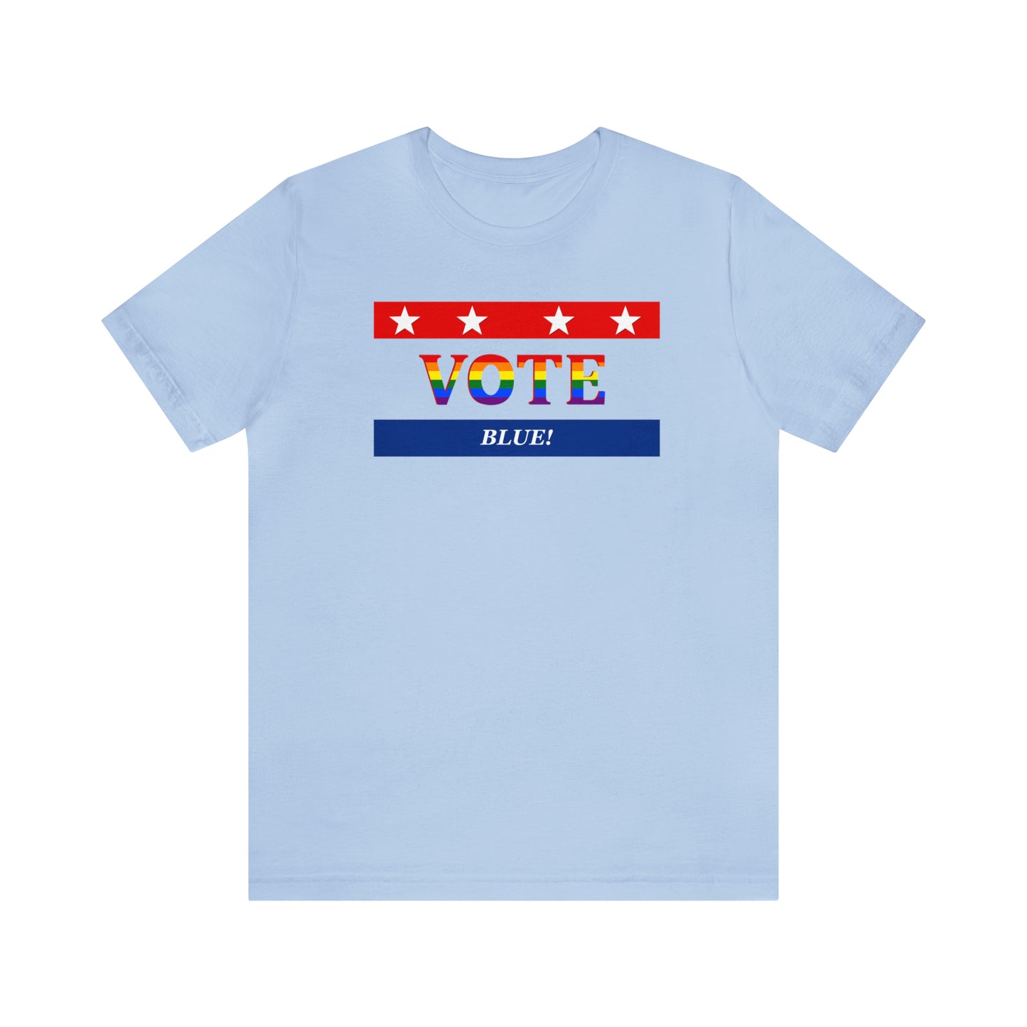 Rainbow VOTE Bleu T-shirt unisexe à manches courtes