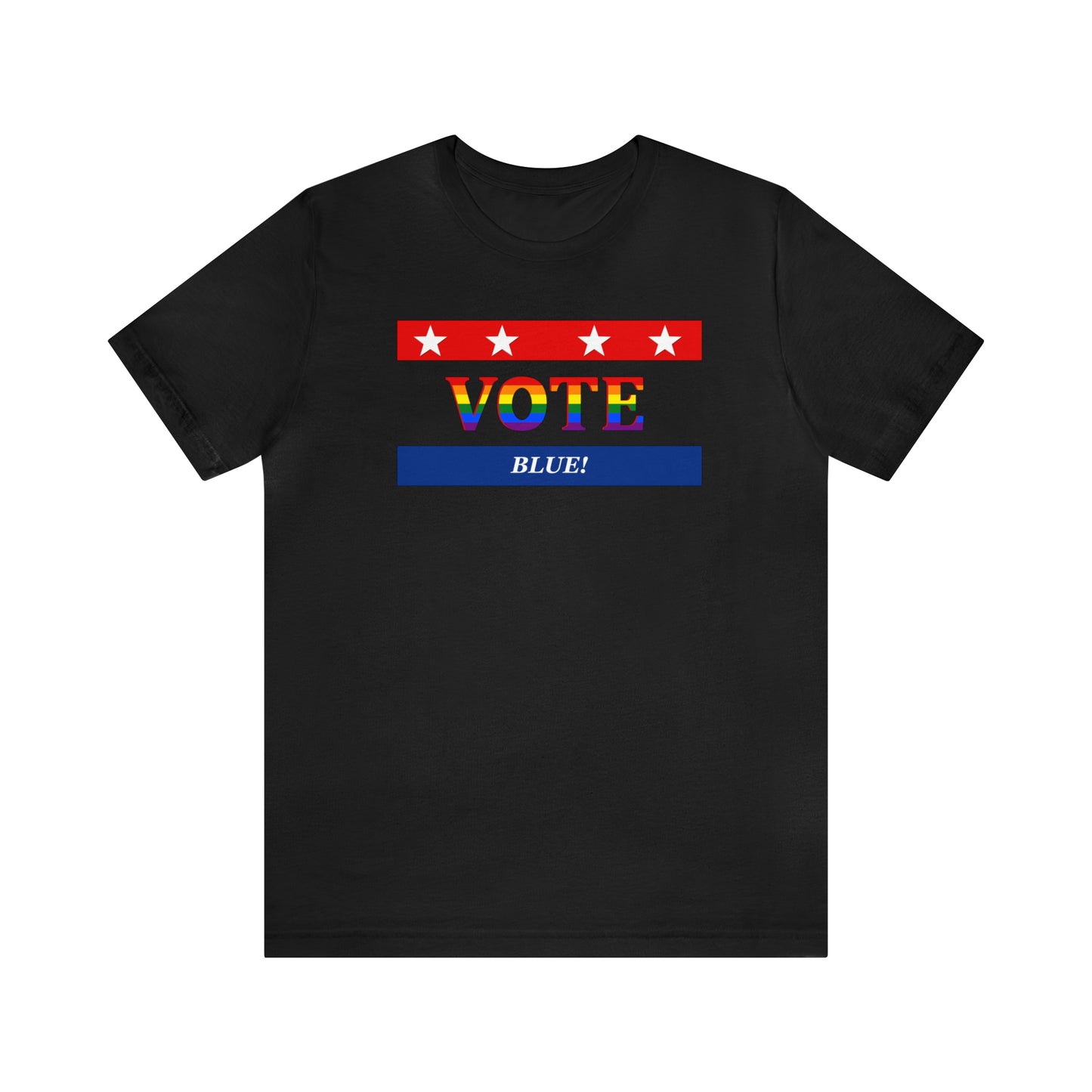 Rainbow VOTE camiseta de manga corta unisex azul