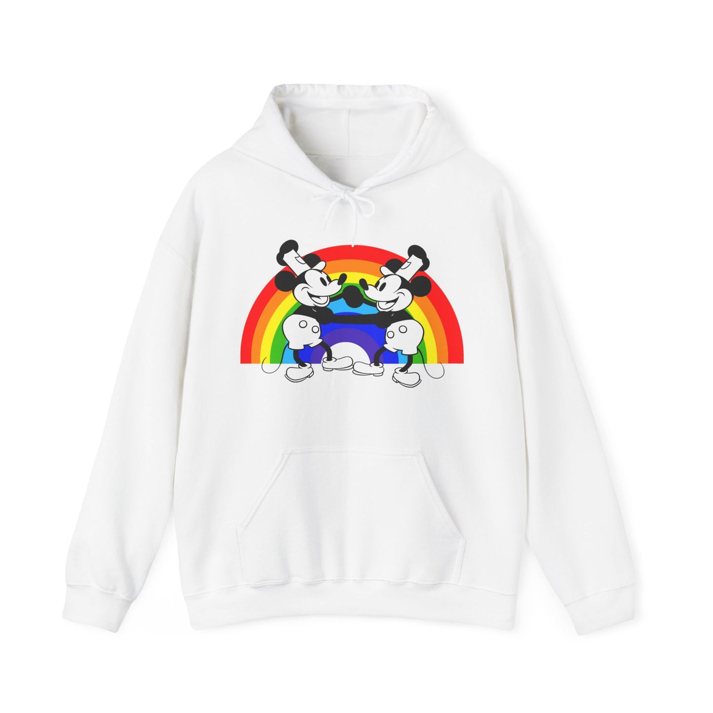 Steamboat Willie and his Buddy Dancing with Pride Unisex Heavy Blend™ Hooded Sweatshirt