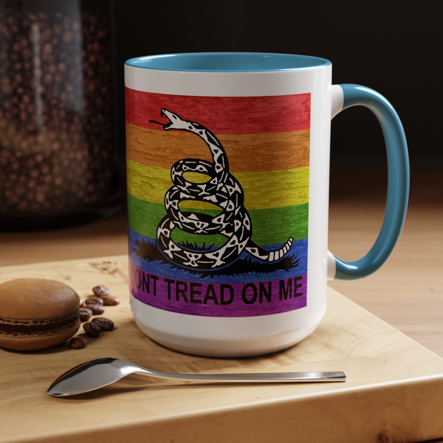 LGBTQ Pride Dont Tread On Me Accent Coffee Mug (15oz)