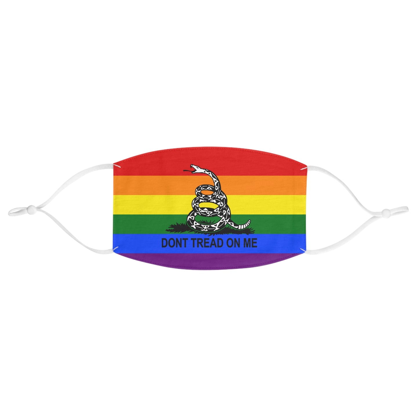 Rainbow Gadsden "Don't Tread On Me" Face Mask