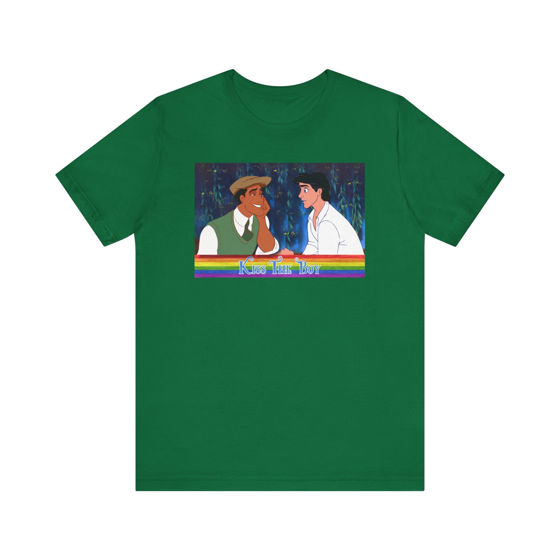 Kelly Green Kiss the Boy Gay Prince Eric Prince Naveen T-Shirt