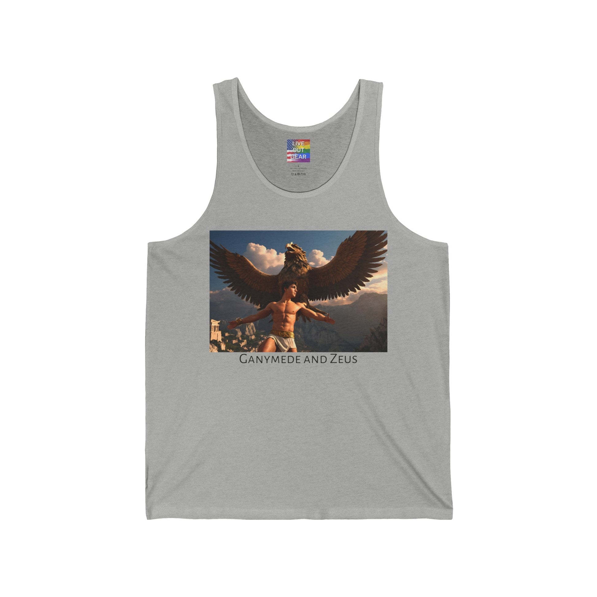 Gray Ganymede and Zeus Gay Tank-Top