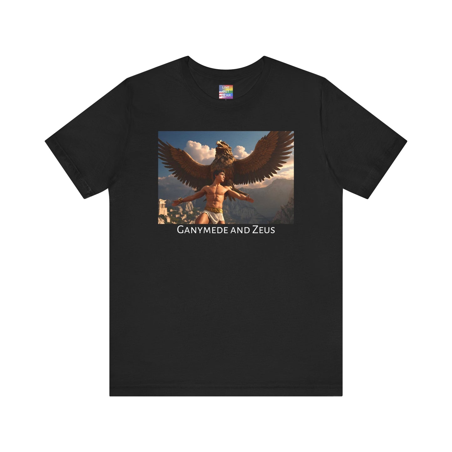 Black Ganymede and Zeus Gay T-Shirt