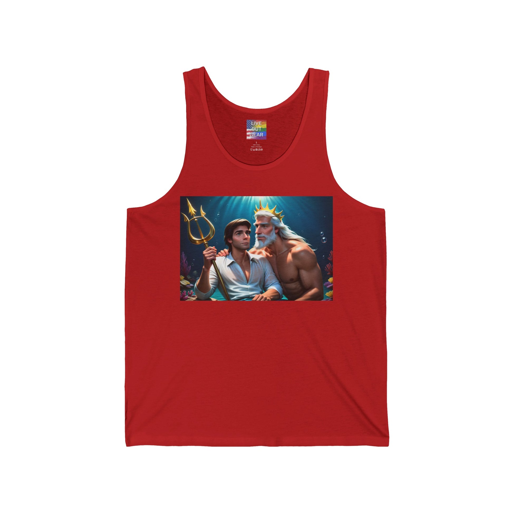Red Gay Prince Eric and King Triton Tank Top