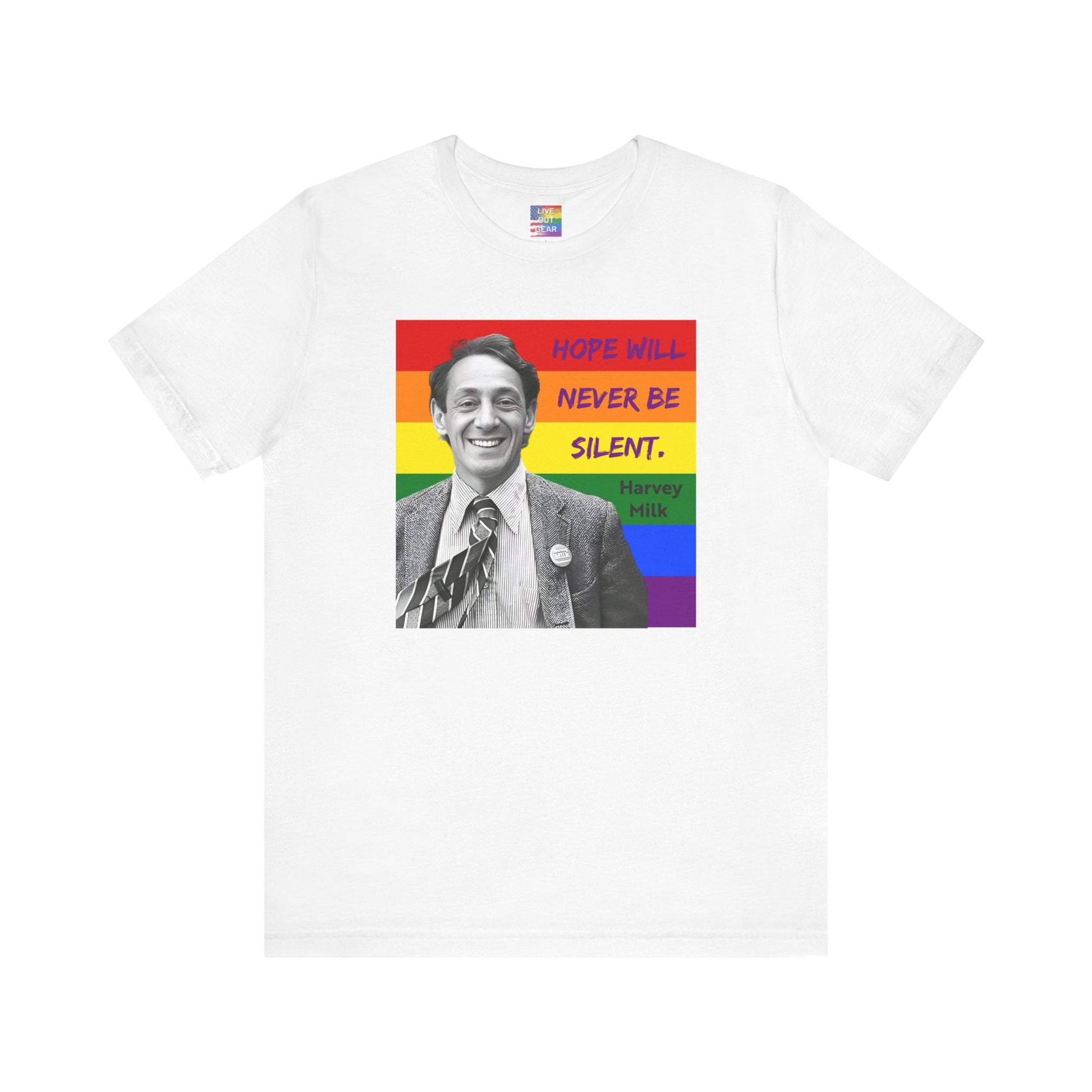 White Harvey Milk Gay Pride T-Shirt