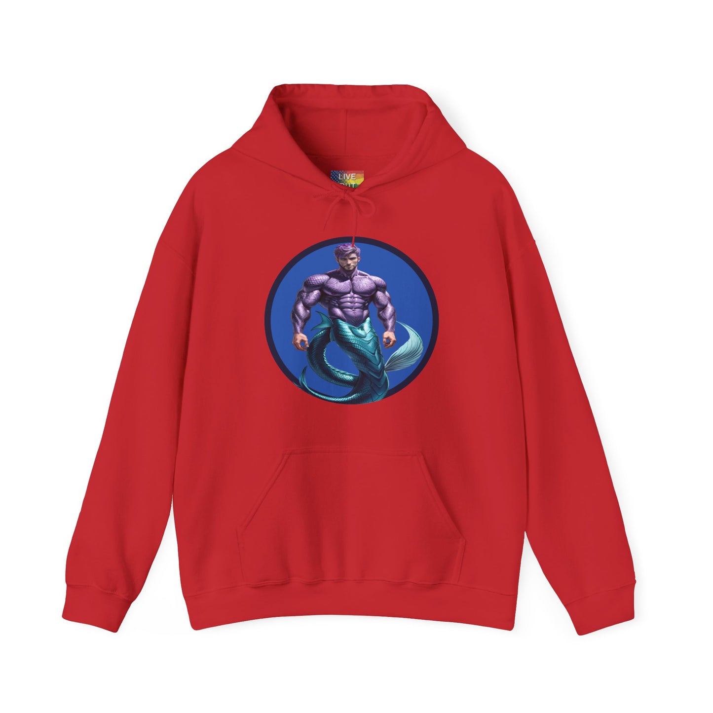 Purple Merman Red Hooded Sweatshirt Hoodie