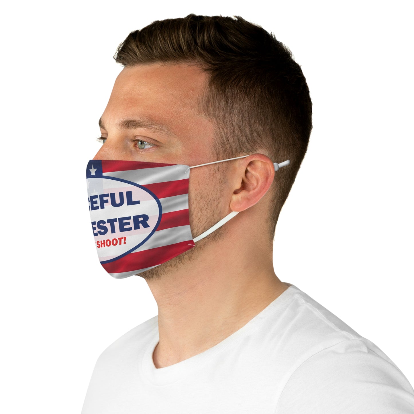 Peaceful Protester Face Mask - "Do Not Shoot" American Flag Protective Mask