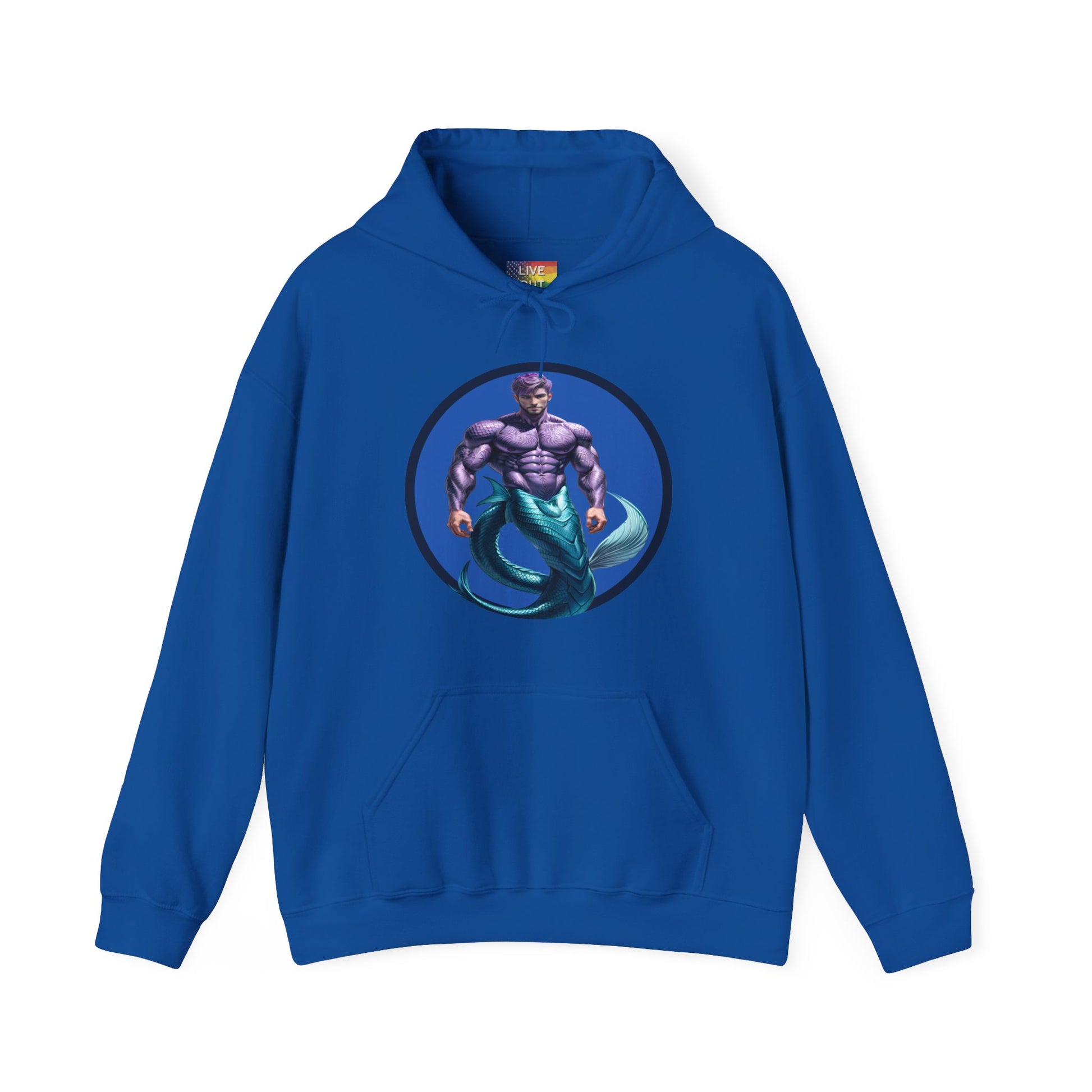 Purple Merman Royal Blue Hooded Sweatshirt Hoodie