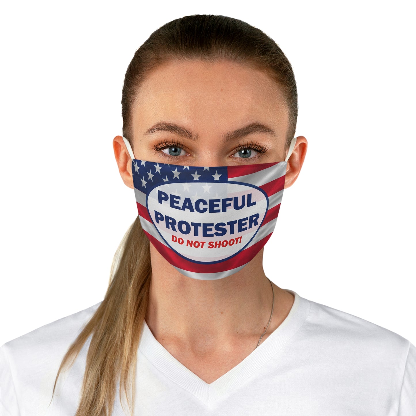 Peaceful Protester Face Mask - "Do Not Shoot" American Flag Protective Mask