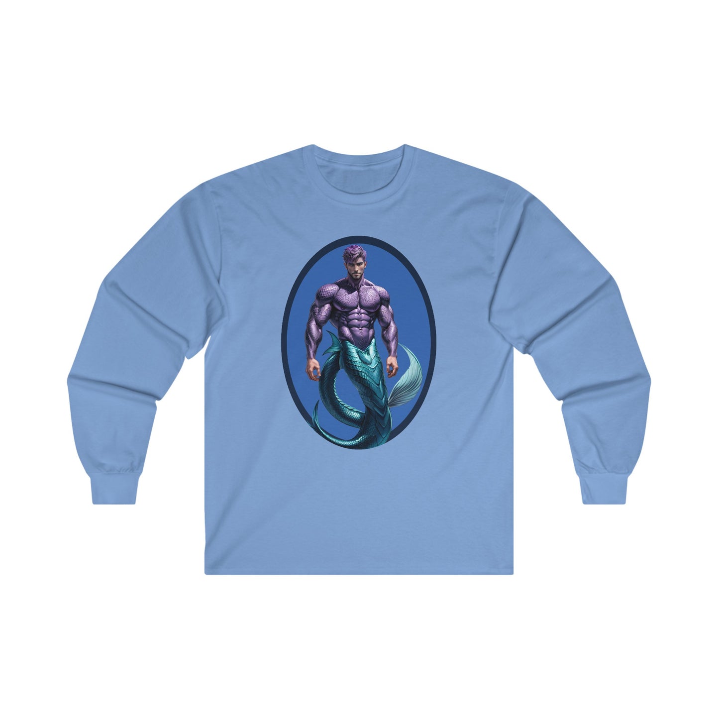 Purple Merman Ultra Cotton Long Sleeve Light Blue T-Shirt