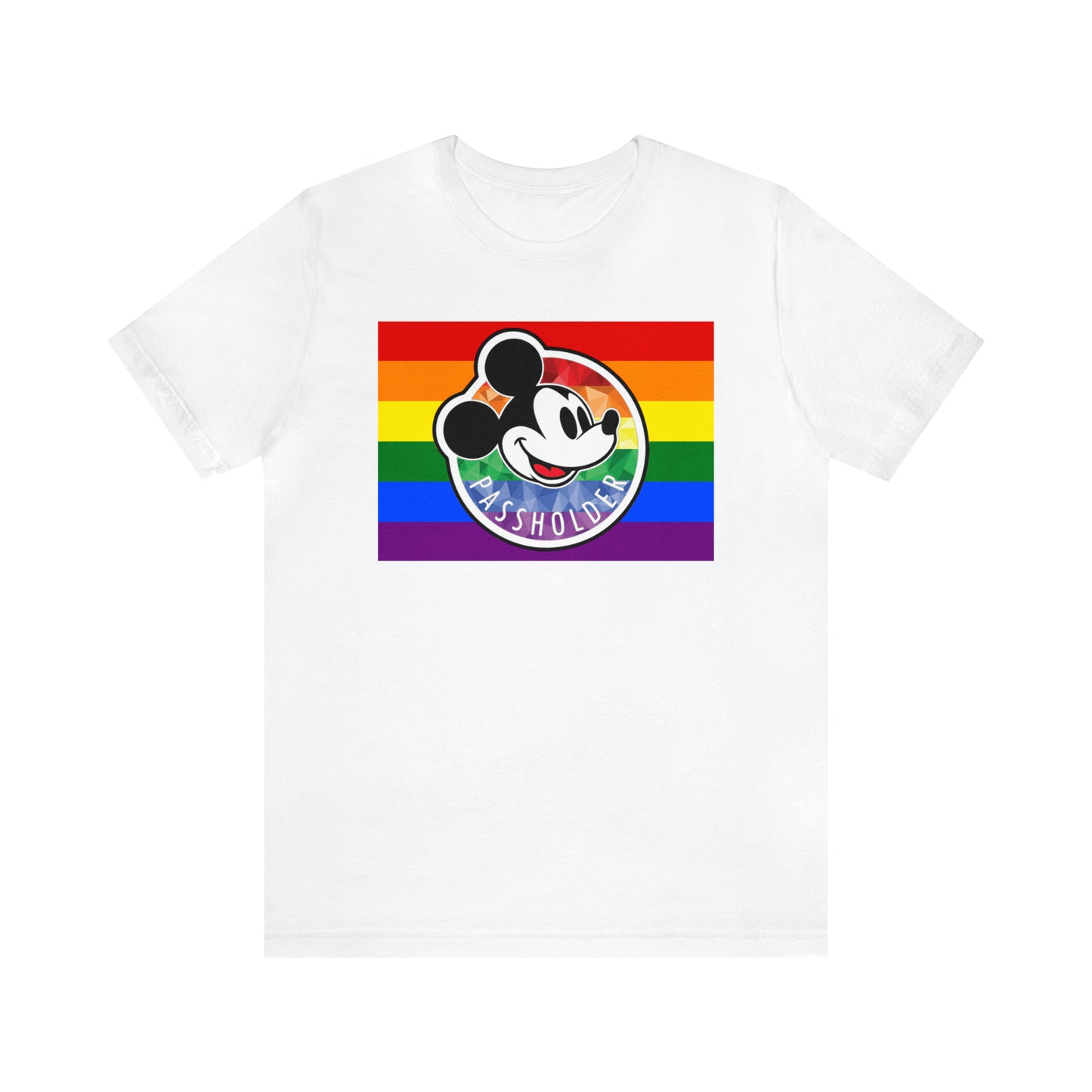 T-shirt unisexe à manches courtes pour détenteur de laissez-passer annuel Rainbow Pride