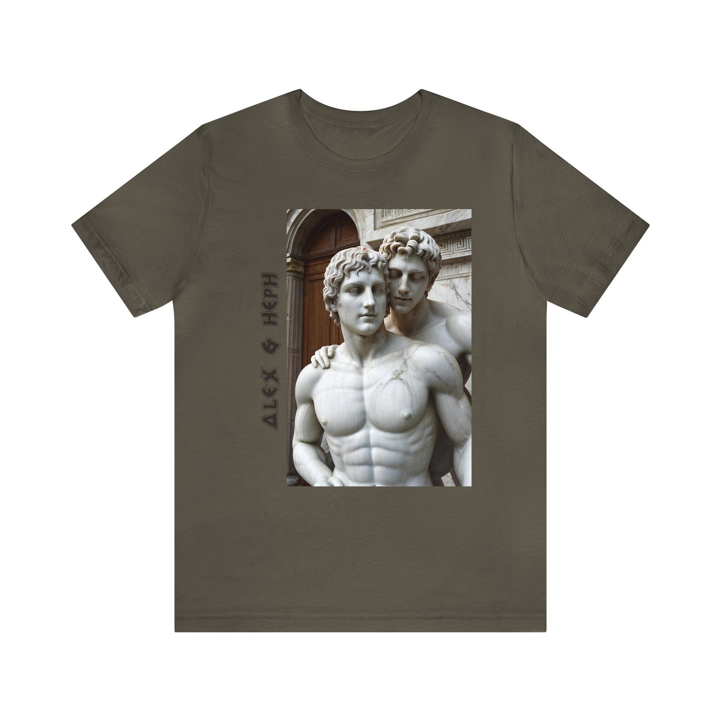 Alex & Heph Marble Statues - Alexander the Great and Hephaestion Short Sleeve T-Shirt
