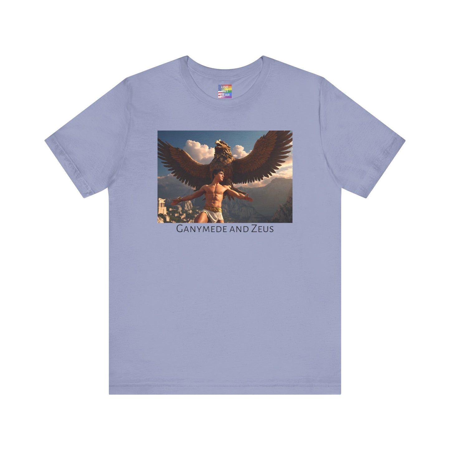 Lavender Blue Ganymede and Zeus Gay T-Shirt