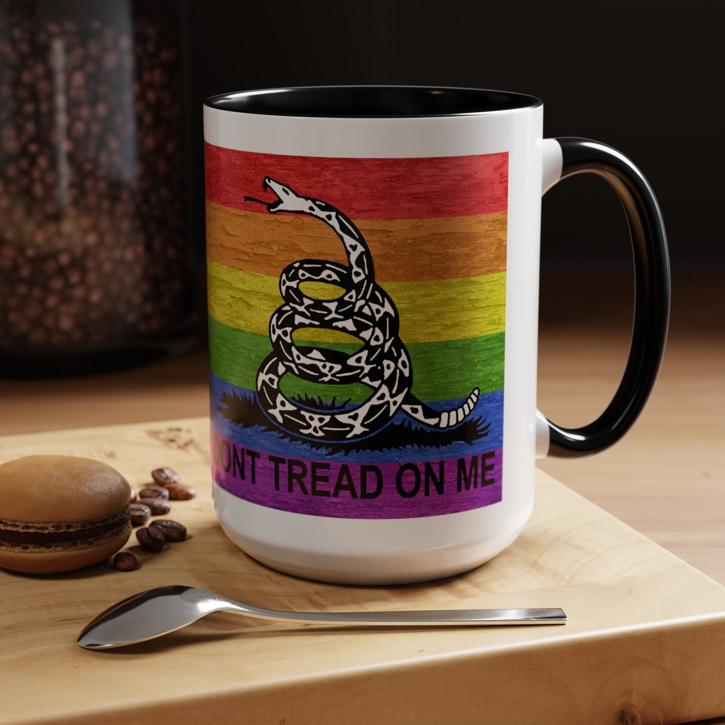 LGBTQ Pride Dont Tread On Me Accent Coffee Mug (15oz)