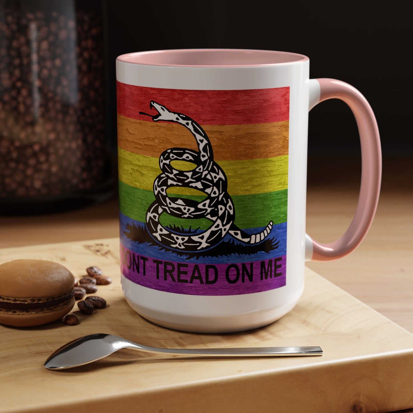 LGBTQ Pride Dont Tread On Me Accent Coffee Mug (15oz)