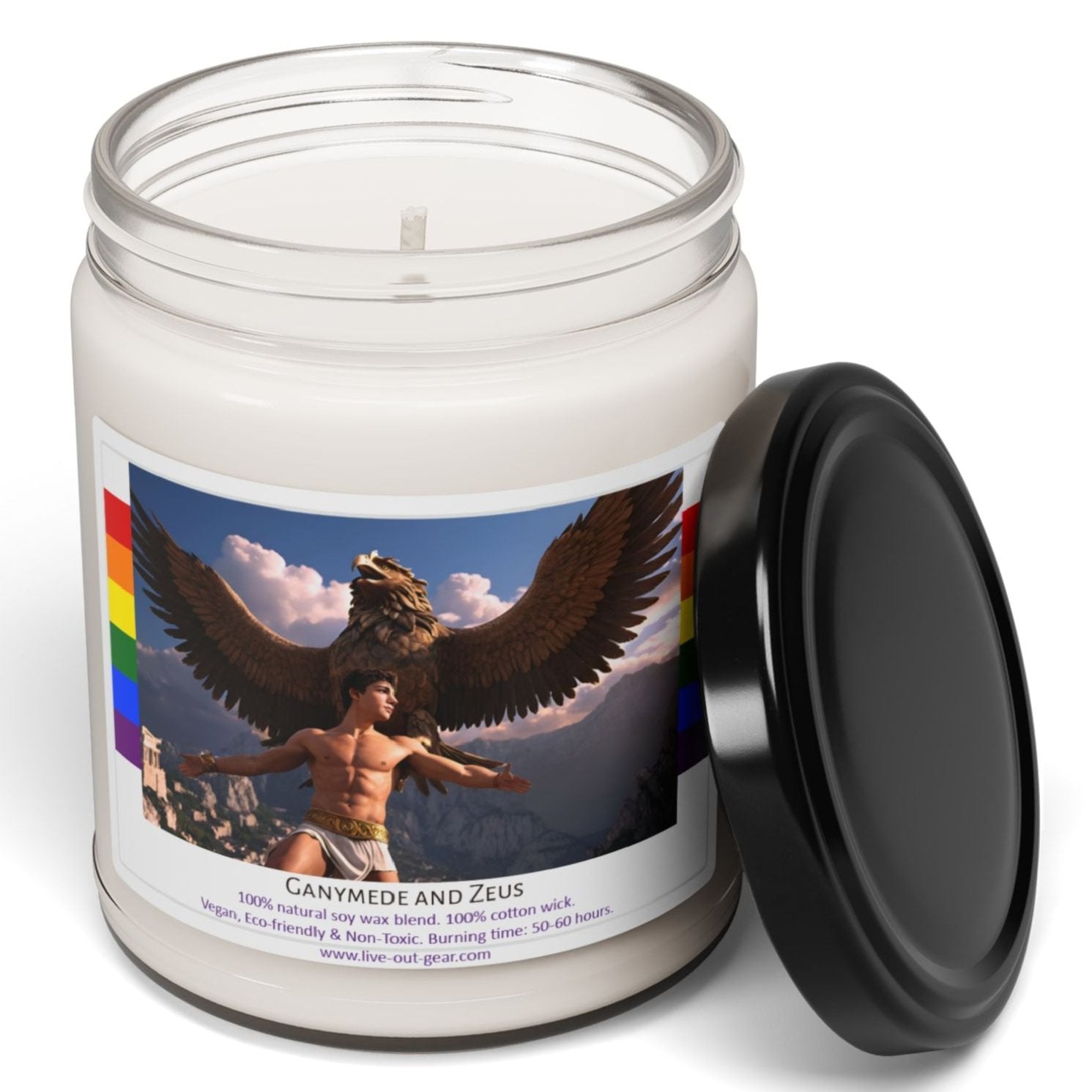 Ganymede and Zeus Scented Soy Candle - Ancient Greek Gay Mythology, 9oz