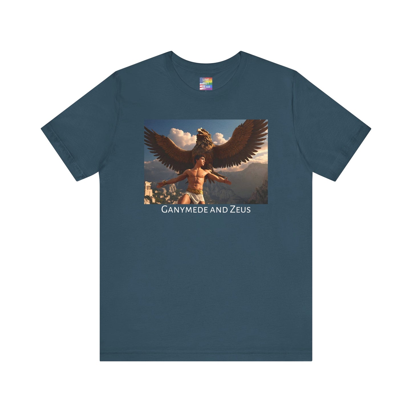 Deep Teal Ganymede and Zeus Gay T-Shirt