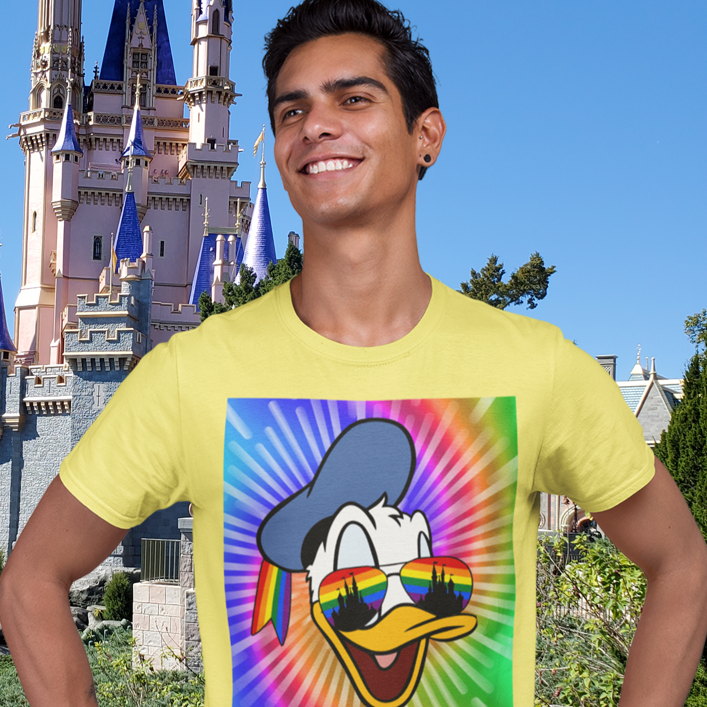 El pato ve la camiseta de manga corta Rainbows Unisex Jersey
