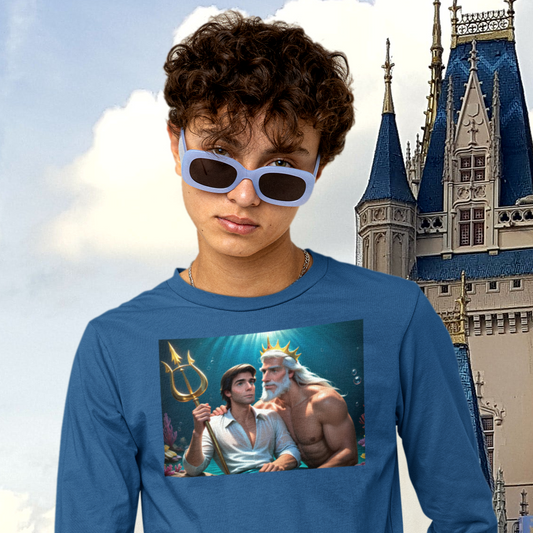 Gay Prince Eric and Daddy King Triton Long Sleeve T-Shirt