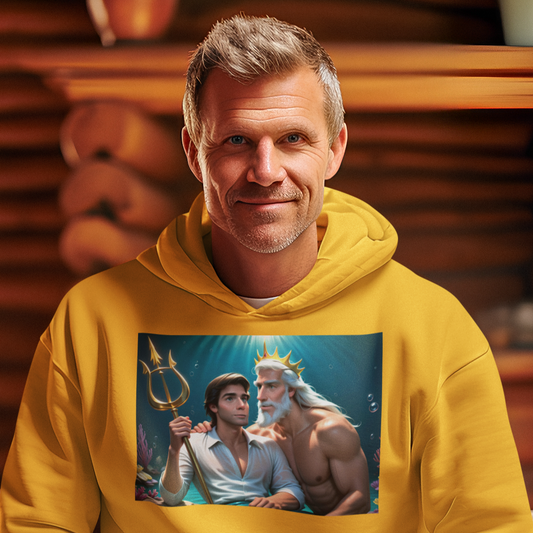 Gay Prince Eric and gay daddy King Triton hoodie sweatshirt senior gay man