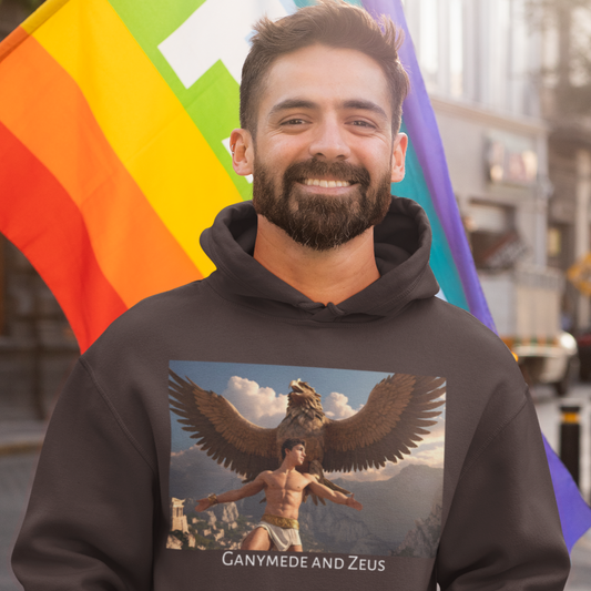 Gay Ganymede and Zeus Hoodie Sweatshirt at Gay Pride