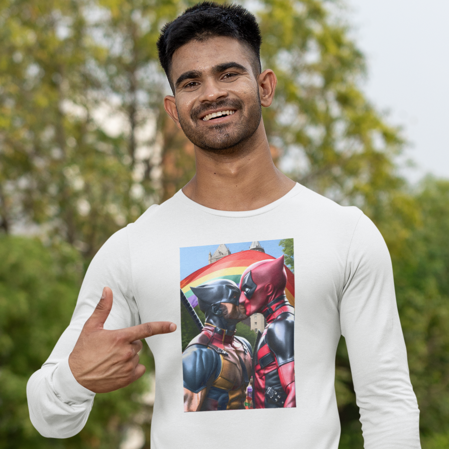 Superhero Gay Pride Long Sleeve T-Shirt Gay Guy