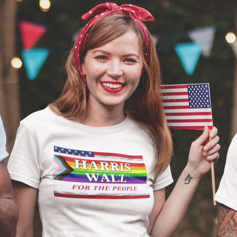 White Harris Walz for the People LGBTQ+ T-Shirt 