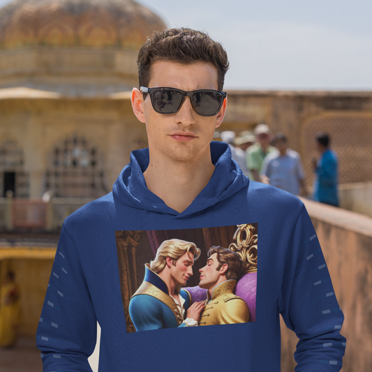 gay prince kissing a prince on a hoodie sweatshirt