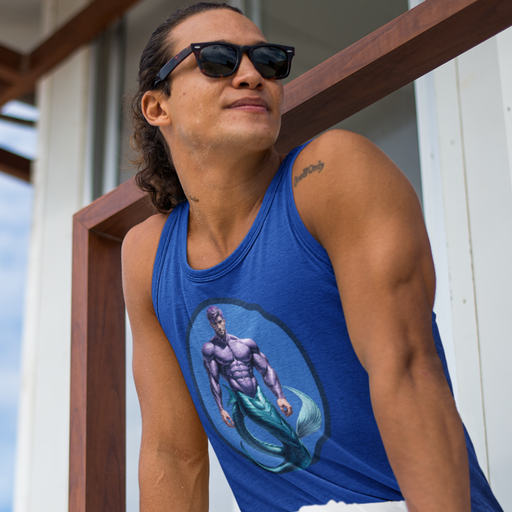 Purple Merman Gay Tank Top