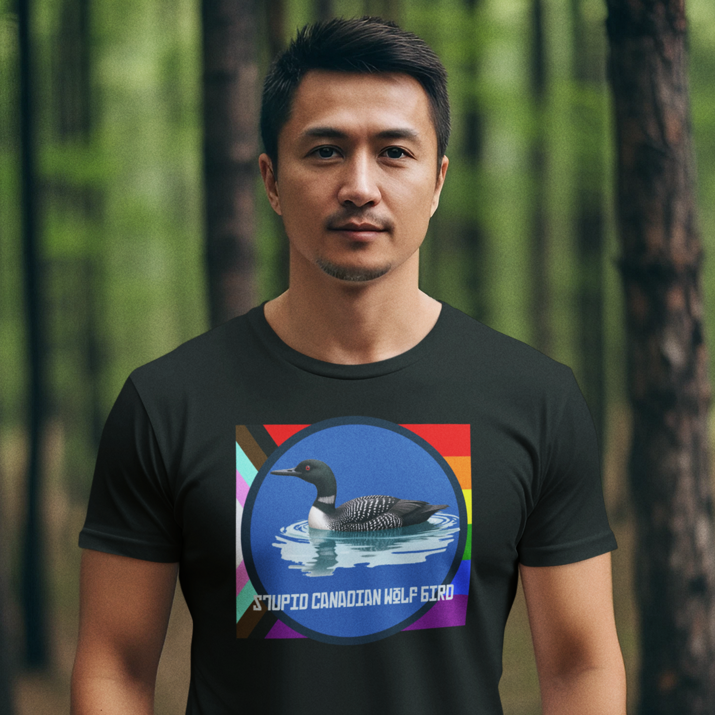 Stupid Canadian Wolf Bird Gay T-shirt