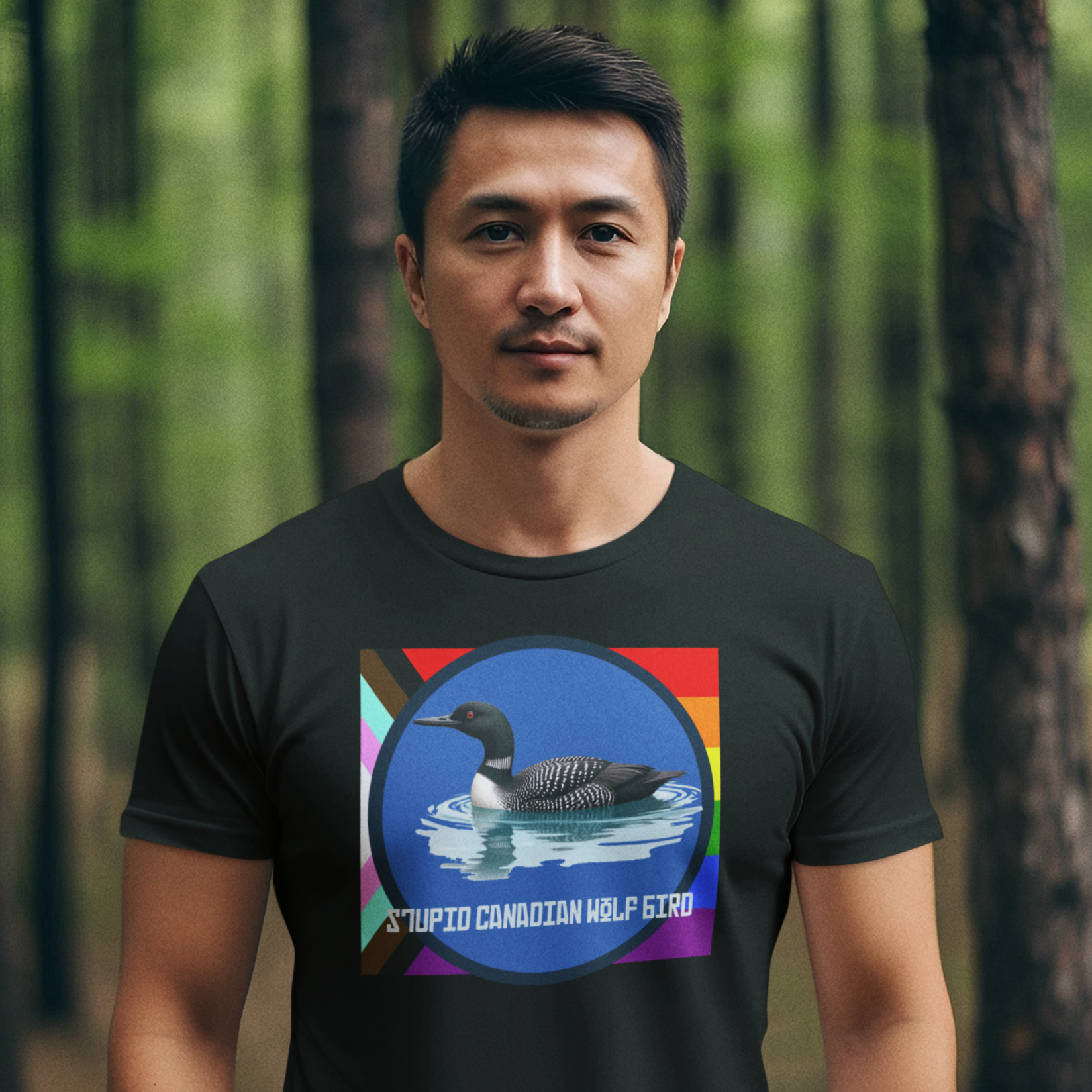 Stupid Canadian Wolf Bird Gay T-shirt